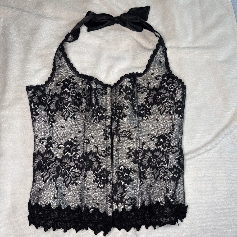 Y2K Whimsigoth Back Lace Corset FOH Size 38